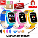 New Arrival Q90 GPS Phone Positioning Fashion Children Watch 1.22 Inch Color Touch Screen WIFI SOS Smart Watch PK Q80 Q50 Q60