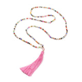 Go2boho Collier Long Necklace Statement Necklace Women Choker Tassel Pendant Colorful Crystal Stone Boheme Handmade Jewelry Gift