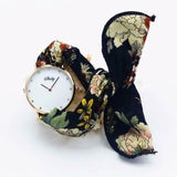 Shsby Brand new style Ladies flower cloth wristwatch Women Dress Watch Fashion girl Casual Quartz Bracelet watches fabric clock