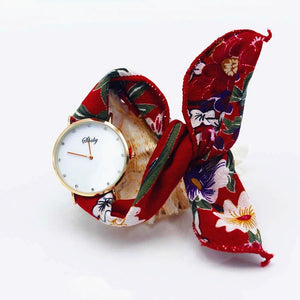 Shsby Brand new style Ladies flower cloth wristwatch Women Dress Watch Fashion girl Casual Quartz Bracelet watches fabric clock