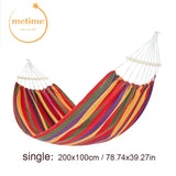 METIME  Hammock with stick Double/Single  High Quality Garden swing Sleeping bed Portable Outdoor Camping Garden hanging chair