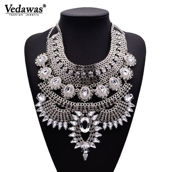 2019 New Design Summer Style Long Bohemian Alloy Maxi Necklace Big Exaggerated Crystal Pendant Necklaces Collier Jewelry XG737