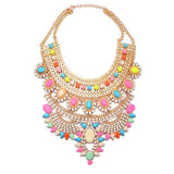 2019 New Design Summer Style Long Bohemian Alloy Maxi Necklace Big Exaggerated Crystal Pendant Necklaces Collier Jewelry XG737