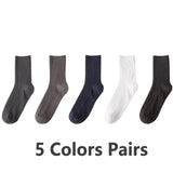 Men Cotton Socks Brand New Casual Business Anti-Bacterial Deodorant Breatheable Man Crew Sock 5pairs / lot