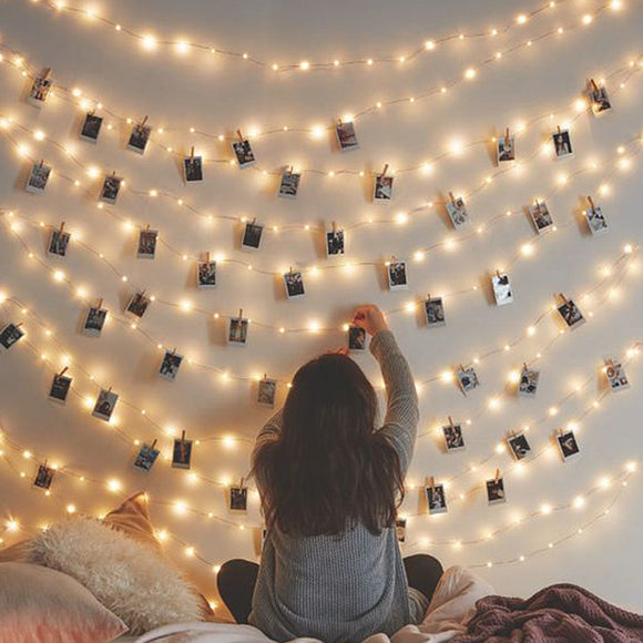 LED Photo Clip String Lights Holder Fairy Lights for Hanging Photos Pictures Cards Memos, RGB Warm White Decoration Light