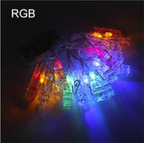 LED Photo Clip String Lights Holder Fairy Lights for Hanging Photos Pictures Cards Memos, RGB Warm White Decoration Light