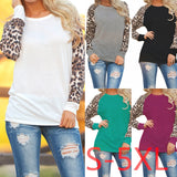 5XL 2019 Plus Size Women Clothing Spring Autumn Women T-shirt Casual Sexy Splice Leopard Large Big Size Long Sleeve Chiffon Top