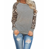 5XL 2019 Plus Size Women Clothing Spring Autumn Women T-shirt Casual Sexy Splice Leopard Large Big Size Long Sleeve Chiffon Top