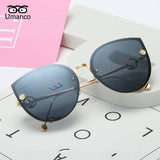 Umanco 2018 Women Fashion Big Square Metal Cat Sunglasses Female Male Multicolor Sun Glasses Outdoor Travel Driving Eyewear