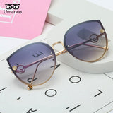 Umanco 2018 Women Fashion Big Square Metal Cat Sunglasses Female Male Multicolor Sun Glasses Outdoor Travel Driving Eyewear