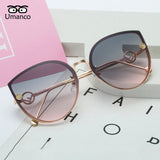 Umanco 2018 Women Fashion Big Square Metal Cat Sunglasses Female Male Multicolor Sun Glasses Outdoor Travel Driving Eyewear