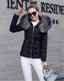 2019 New Winter Jacket Women Faux Fur Hooded Parka Coats Female Long Sleeve Thick Warm Snow Wear Jacket Coat Mujer Quilted Tops