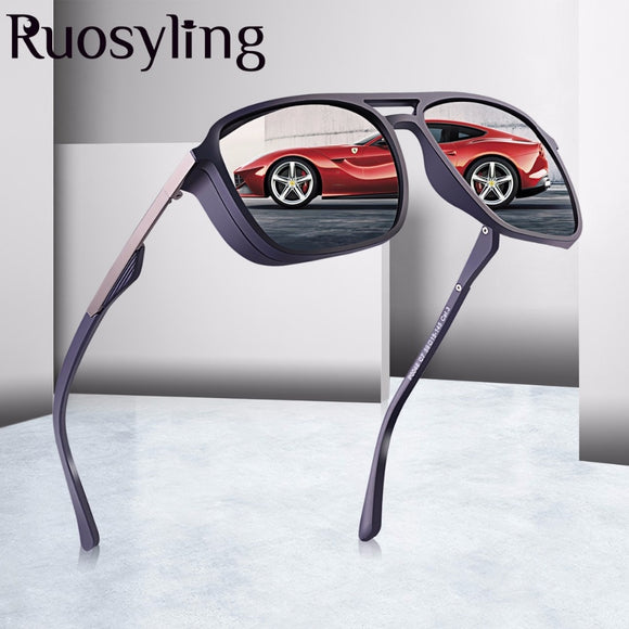 Ruosyling Sunglasses Polarized Men Women Vintage Driving Eyewear UV 400 Square Retro Punk Glasses Female Male Windproof Goggle