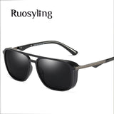 Ruosyling Sunglasses Polarized Men Women Vintage Driving Eyewear UV 400 Square Retro Punk Glasses Female Male Windproof Goggle