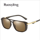 Ruosyling Sunglasses Polarized Men Women Vintage Driving Eyewear UV 400 Square Retro Punk Glasses Female Male Windproof Goggle