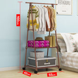 Creative Multi-functional Clothes Rack Simple Coat Rack Movable Hanger Home Bedroom Floor Standing Clothes Hanger JC008