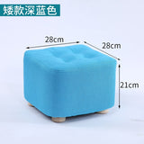 Fashion home sofa square stool cloth art living room tea table mound wooden creative small foot stools saddle kids stool bench