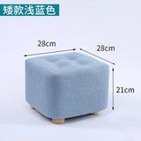 Fashion home sofa square stool cloth art living room tea table mound wooden creative small foot stools saddle kids stool bench