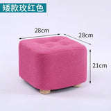 Fashion home sofa square stool cloth art living room tea table mound wooden creative small foot stools saddle kids stool bench