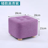 Fashion home sofa square stool cloth art living room tea table mound wooden creative small foot stools saddle kids stool bench