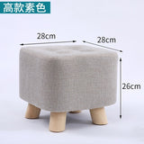 Fashion home sofa square stool cloth art living room tea table mound wooden creative small foot stools saddle kids stool bench