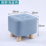 Fashion home sofa square stool cloth art living room tea table mound wooden creative small foot stools saddle kids stool bench