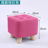 Fashion home sofa square stool cloth art living room tea table mound wooden creative small foot stools saddle kids stool bench