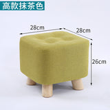 Fashion home sofa square stool cloth art living room tea table mound wooden creative small foot stools saddle kids stool bench