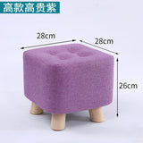 Fashion home sofa square stool cloth art living room tea table mound wooden creative small foot stools saddle kids stool bench