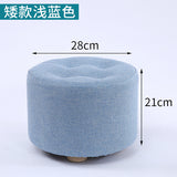 Fashion home sofa square stool cloth art living room tea table mound wooden creative small foot stools saddle kids stool bench