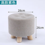 Fashion home sofa square stool cloth art living room tea table mound wooden creative small foot stools saddle kids stool bench