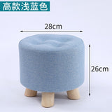 Fashion home sofa square stool cloth art living room tea table mound wooden creative small foot stools saddle kids stool bench