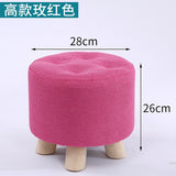 Fashion home sofa square stool cloth art living room tea table mound wooden creative small foot stools saddle kids stool bench