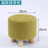 Fashion home sofa square stool cloth art living room tea table mound wooden creative small foot stools saddle kids stool bench