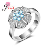 JEXXI Created Noble Bague Bijoux Ring S90 Silver Rings  Wedding Jewelry For Wommen Girlfriend Gift.