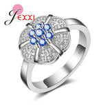 JEXXI Created Noble Bague Bijoux Ring S90 Silver Rings  Wedding Jewelry For Wommen Girlfriend Gift.