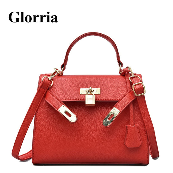 Glorria High Quality Women Crossbody Tote Bag Leather Handbag Ladies Lock Big Bag Luxury Brand Messenger Bags for Women 2019 Sac