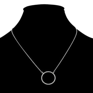 New Fashion Simple Silver Chain Small Round Circle Pendant Necklace Women Crystal Necklaces Collier Femme Jewelry Corrente