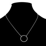 New Fashion Simple Silver Chain Small Round Circle Pendant Necklace Women Crystal Necklaces Collier Femme Jewelry Corrente