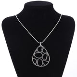 New Fashion Simple Silver Chain Small Round Circle Pendant Necklace Women Crystal Necklaces Collier Femme Jewelry Corrente