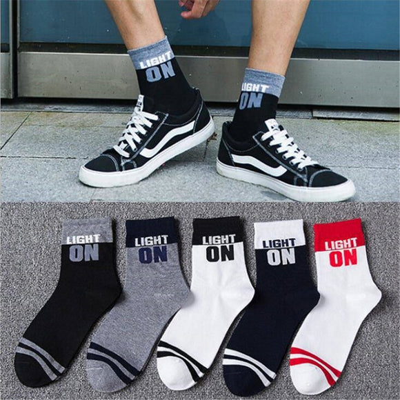 Men Socks Print Letter Cute Autumn Spring Meia Funny Socks 2019 New Arrival men sock