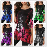 2019 Summer Large Size S-5XL Women's T shirt Half Sleeve O-Neck Floral Print Casual T Shirts Tops Female Loose T Shirt Plus Size