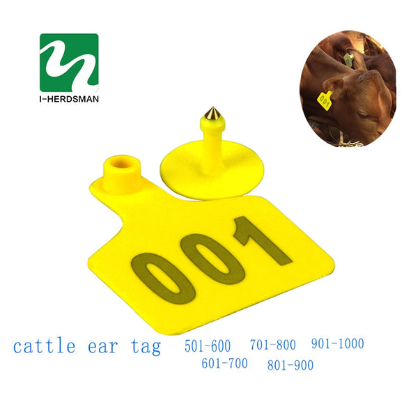 Farm Animal Identification Card Cow Cattle TPU501-1000 Ear Tag Signs With Word Dairy Cattle Ear Tags Typing Copper Head Earrings