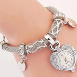 New Style Fashion Watches Women Dress Luxury Love Heart Bracelet Wristwatch