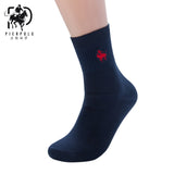 High Quality Fashion 5 Pairs/lot Brand PIER POLO Casual Cotton Socks Business Embroidery Men's Socks Manufacturer Wholesale