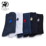 High Quality Fashion 5 Pairs/lot Brand PIER POLO Casual Cotton Socks Business Embroidery Men's Socks Manufacturer Wholesale