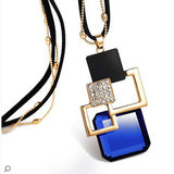 BYSPT Long Necklaces & Pendants for Women Collier Femme Geometric Statement Colar Maxi Fashion Crystal Jewelry Bijoux