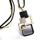 BYSPT Long Necklaces & Pendants for Women Collier Femme Geometric Statement Colar Maxi Fashion Crystal Jewelry Bijoux