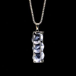 Fashion Hollow Cage Created Crystal Statement Necklace Women Long Plated Gold Chain Necklaces & Pendants Jewelry Collier