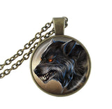 2017 Sale Collares Collier Necklace Wolf With Eye Pendant Statement Art Photo Glass Cabochon Necklaces Animal For Women HZ1